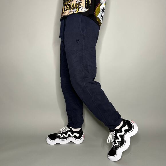 Fila Other - Vintage Y2K Fila Joggers Mens M Navy Blue Cotton Sweatpants Embroidered Logo